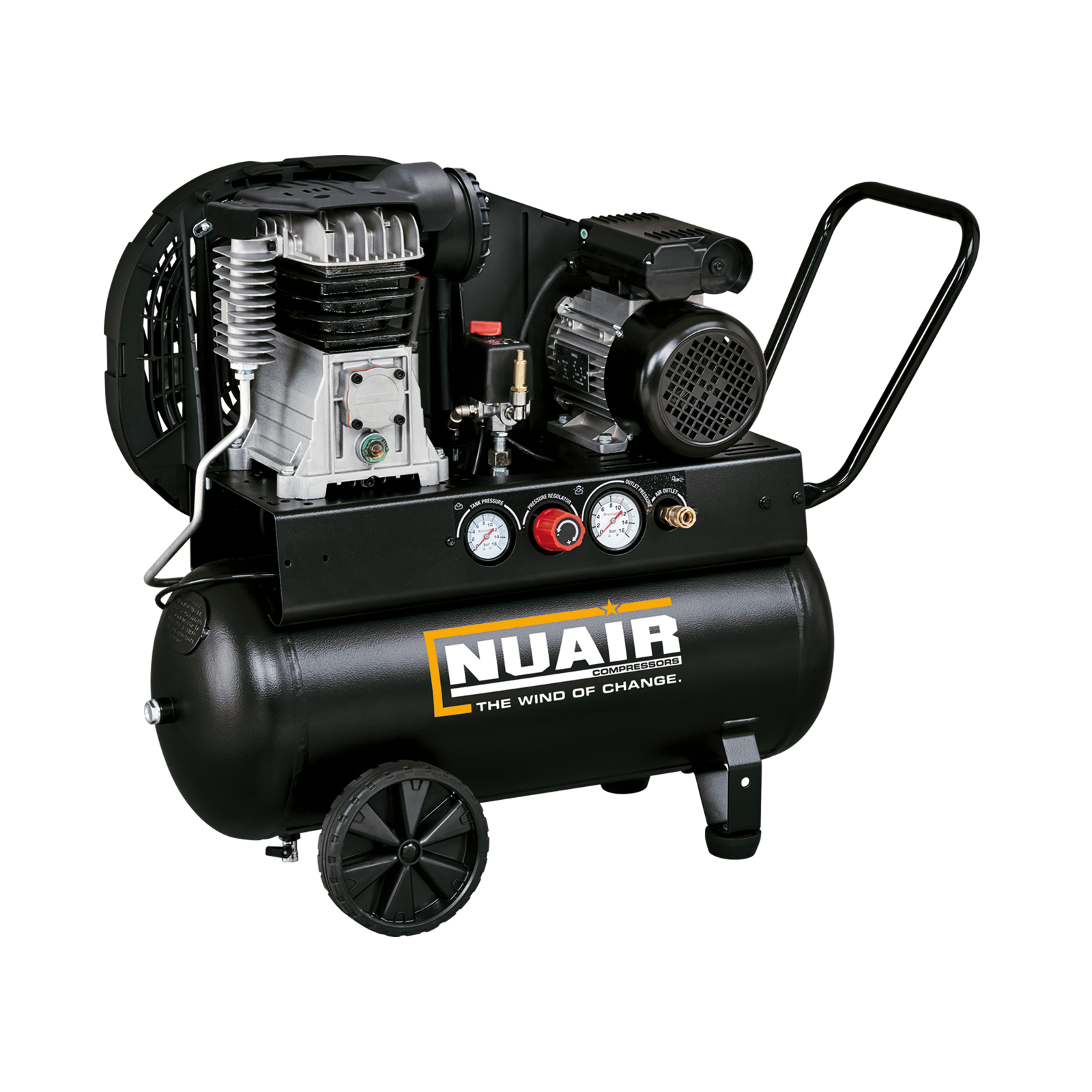B2800B/2CT/50 TECH PRO Compressore professionale a cinghia monostadio, adatto per artigiani e piccole industrie.