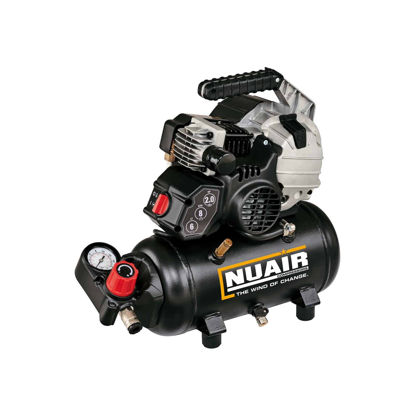 FU-227/8/6E Compressore lubrificato a vita, quindi adatto ad usi anche intensivi, ma che non richiede l’aggiunta di olio.
