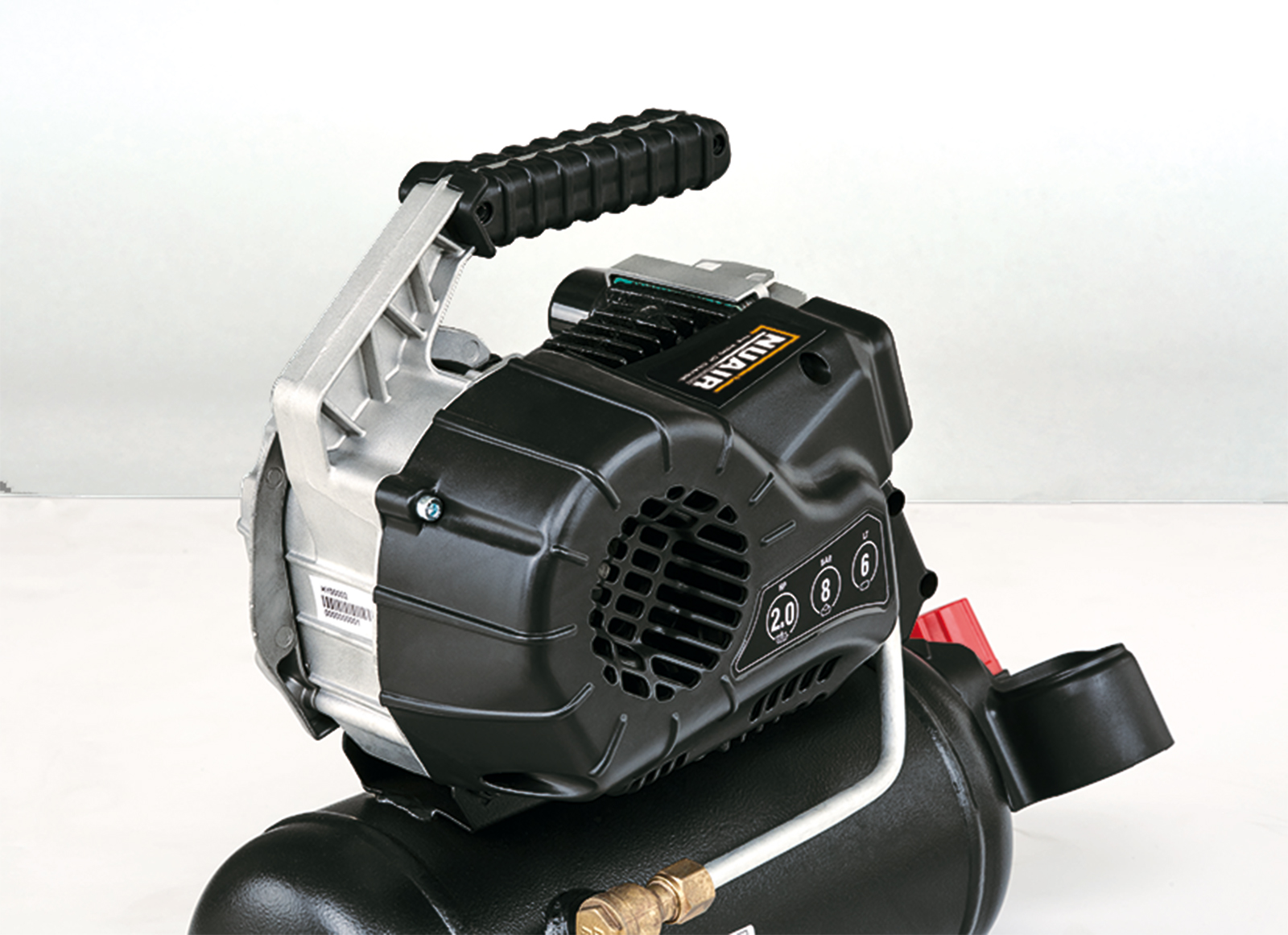 FU-227/8/6E Compressore lubrificato a vita, quindi adatto ad usi anche intensivi, ma che non richiede l’aggiunta di olio. dettaglio
