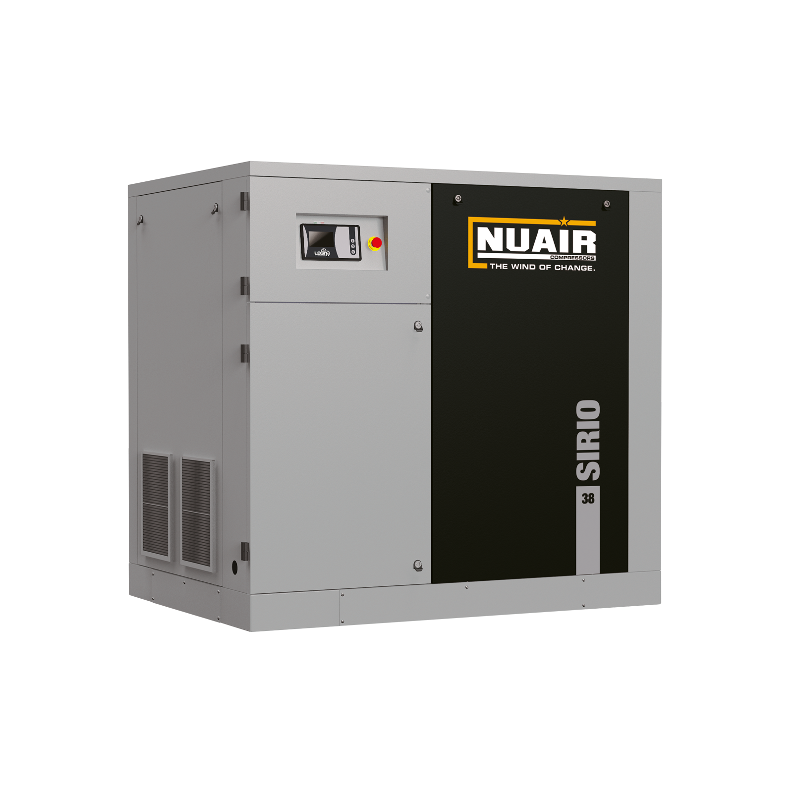 SIRIO-E 38-10 Compressore a vite con trasmissione a cinghia.
