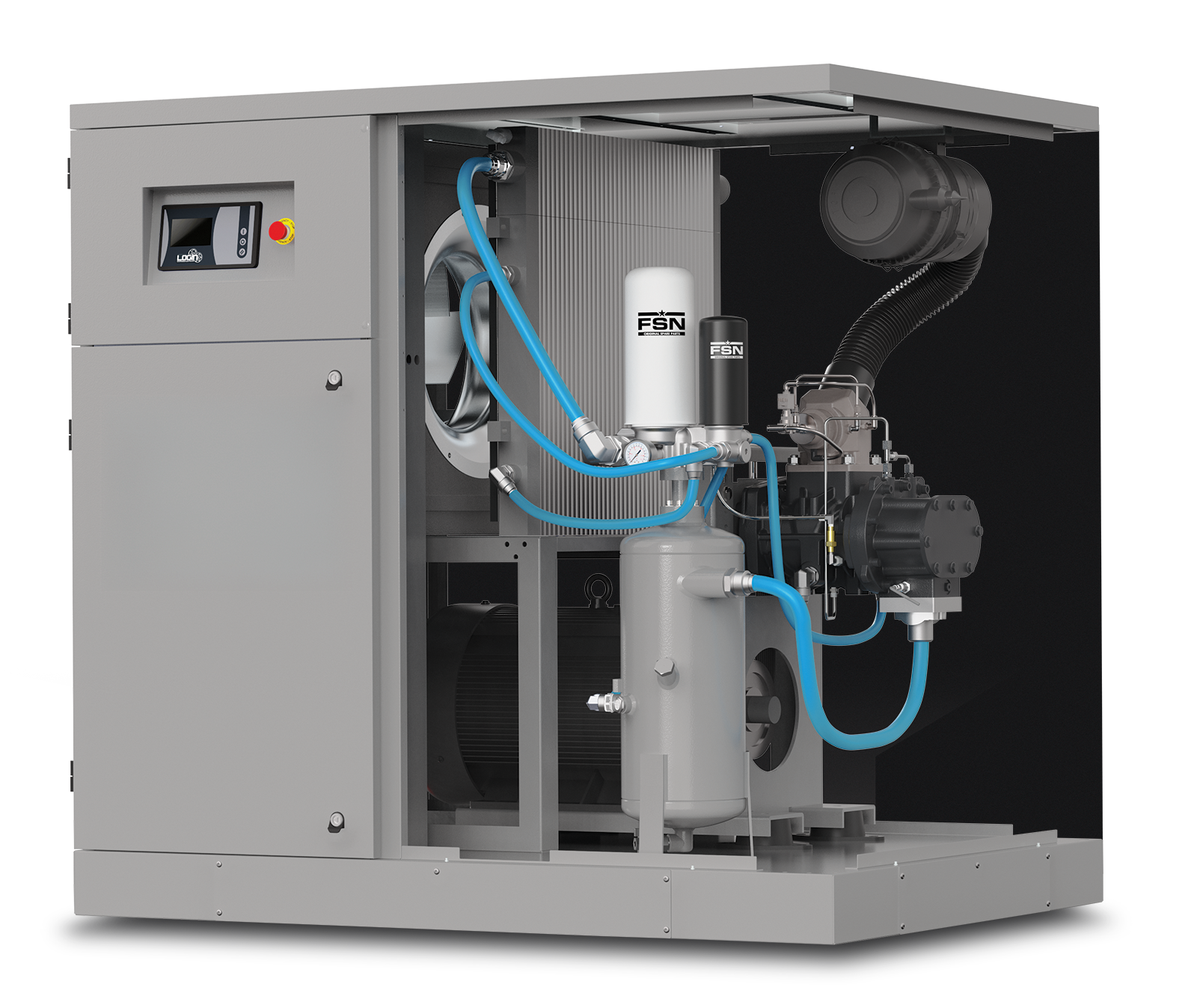 SIRIO-E 38-10 Compressore a vite con trasmissione a cinghia. altre applicazioni