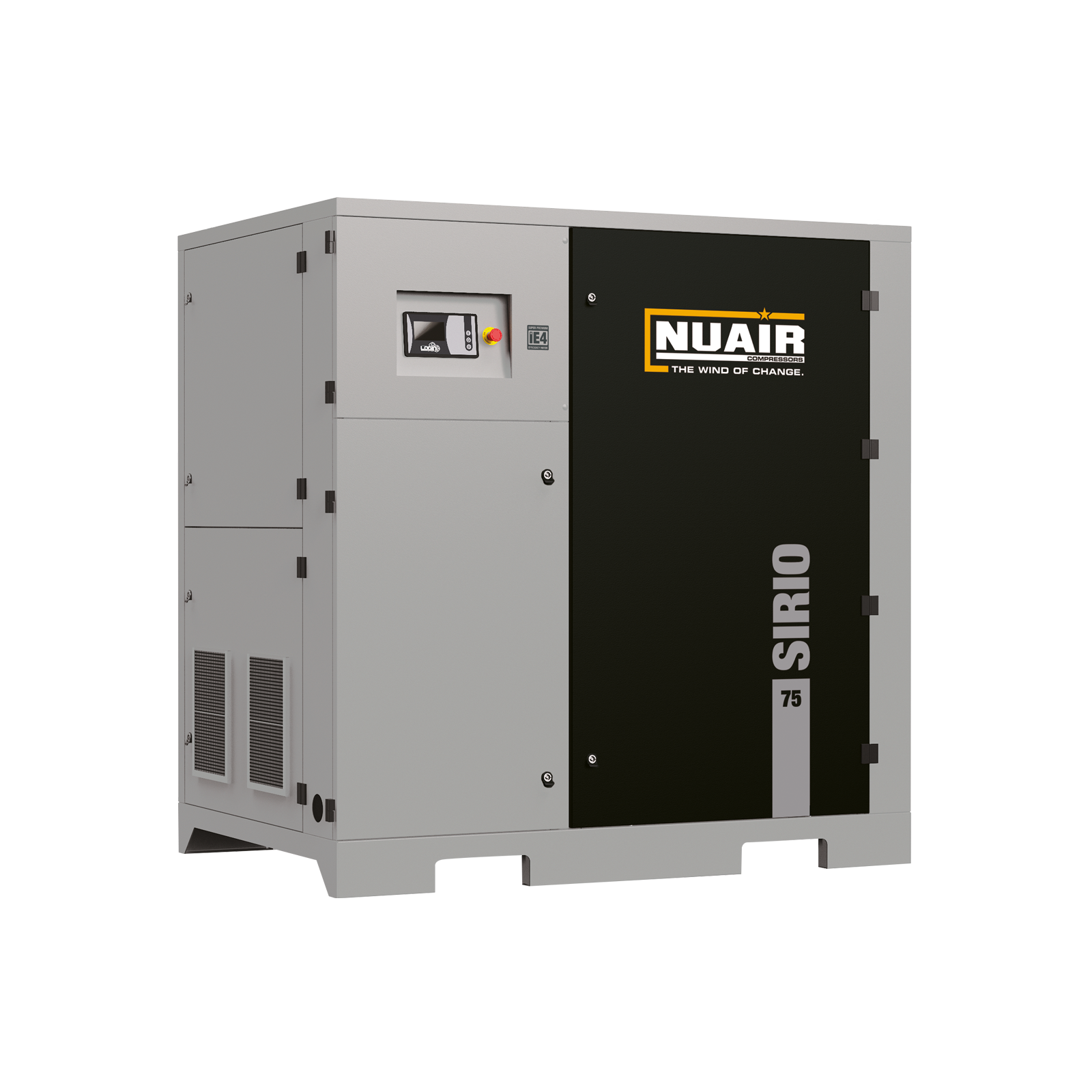 SIRIO-E 75-10 Compressore a vite con trasmissione a cinghia.