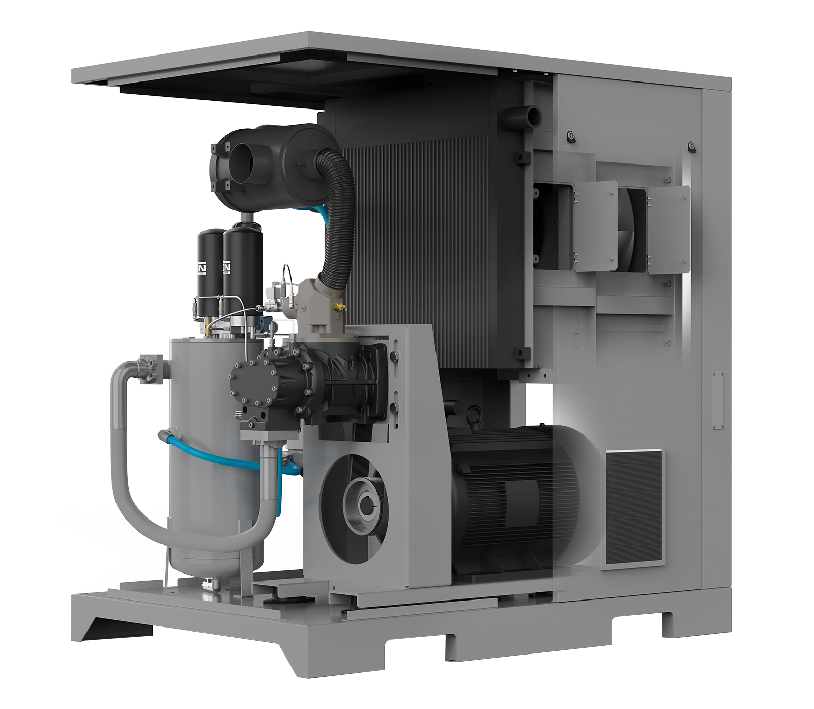 SIRIO-E 75-10 Compressore a vite con trasmissione a cinghia. altre applicazioni